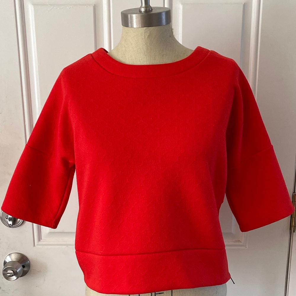 LOFT Jacquard Cropped Sweatshirt